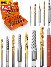 Screw Extractor Set Hex Head Multi-Spline Easy Out Bolt Extractor Set, Chrome Mo