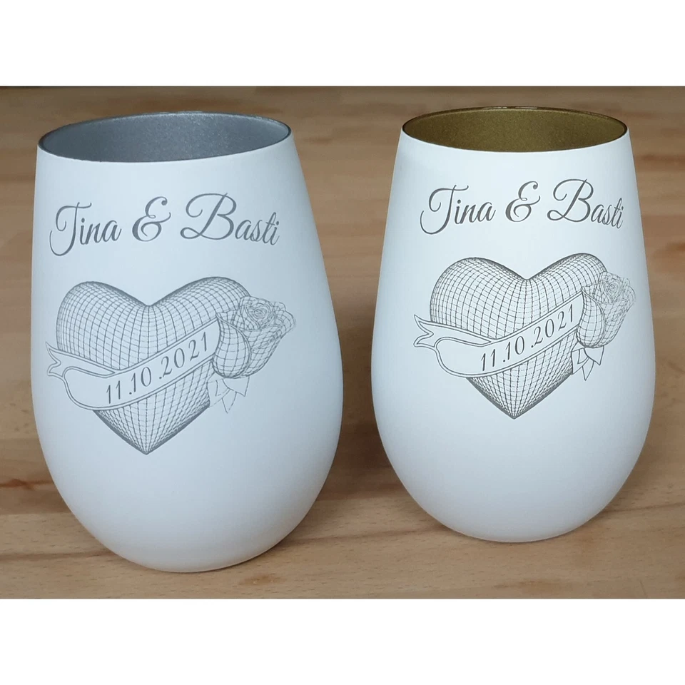 Valentinstag Hochzeitsgeschenk Windlicht mit persönlicher Gravur Glas Liebe - Bild 2 von 4