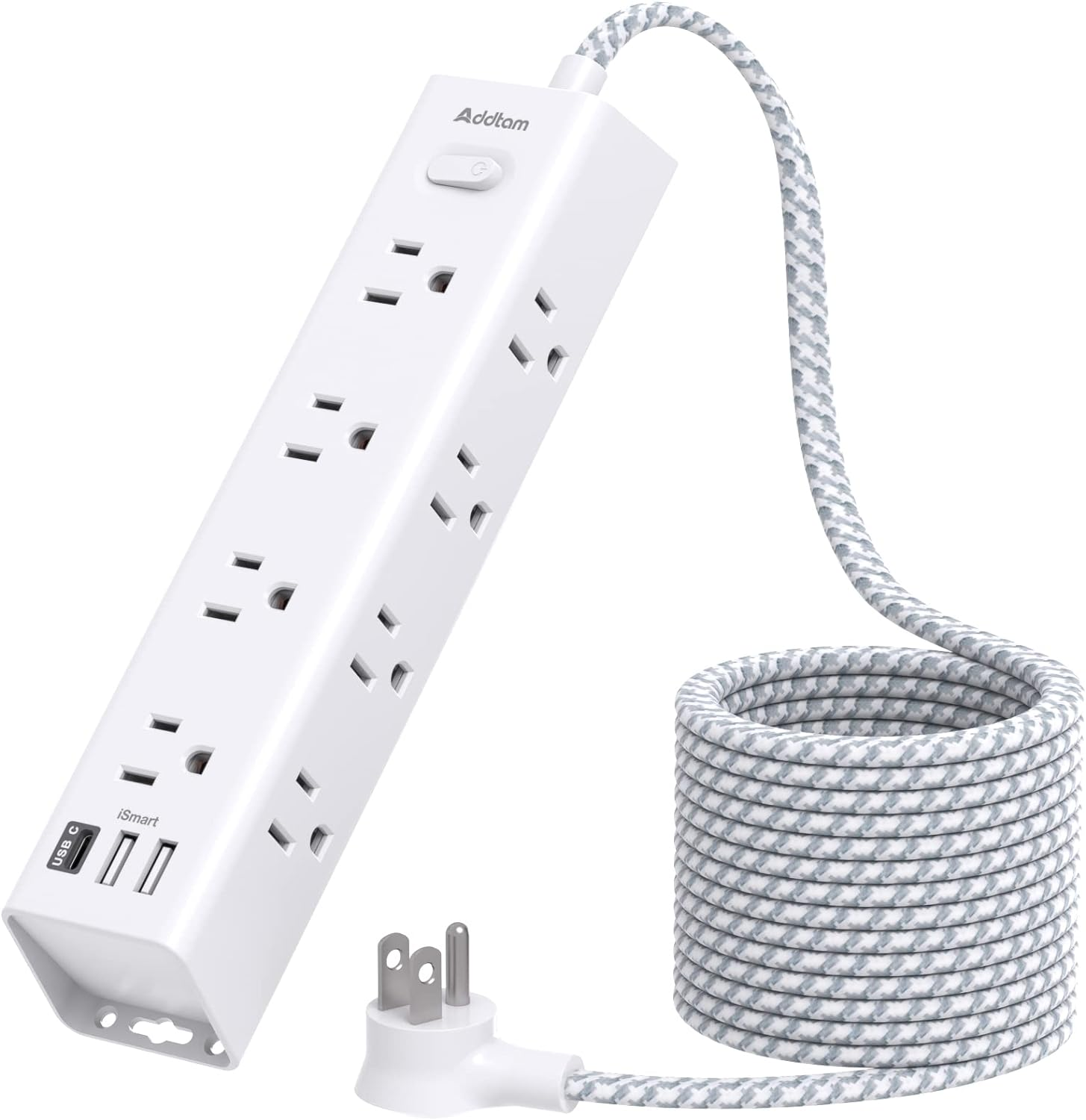 Surge Protector Power Strip - 10 FT Extension Cord, Power Strip with 12 Widely A-image