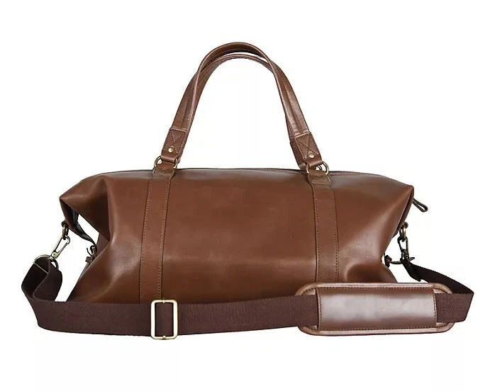 Genuine leather sale duffel bag