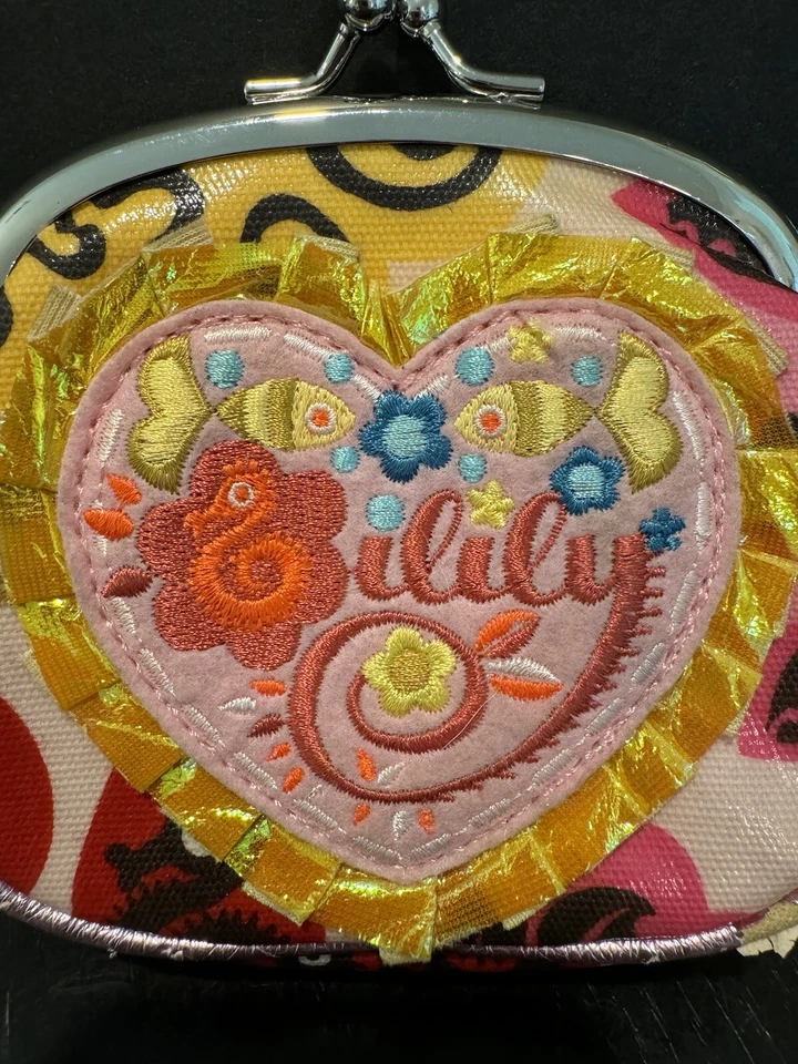 Bolso sin asas Oilily Kiss Lock bordado para monedas Foto 2 de 4