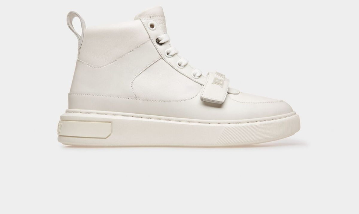 BALLY Merryk Leather High Top Sneakers White Shoes US 11