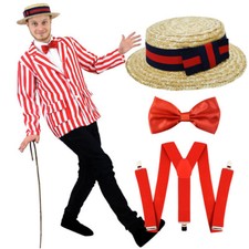 MENS EDWARDIAN COSTUME BLAZER OLD ENGLAND FANCY DRESS BARBERSHOP QUARTET BOOK