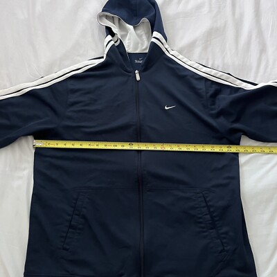 Y2K 00s Nike Track Jacket Warm Up Swoosh Stripe Sleeve Mens Size