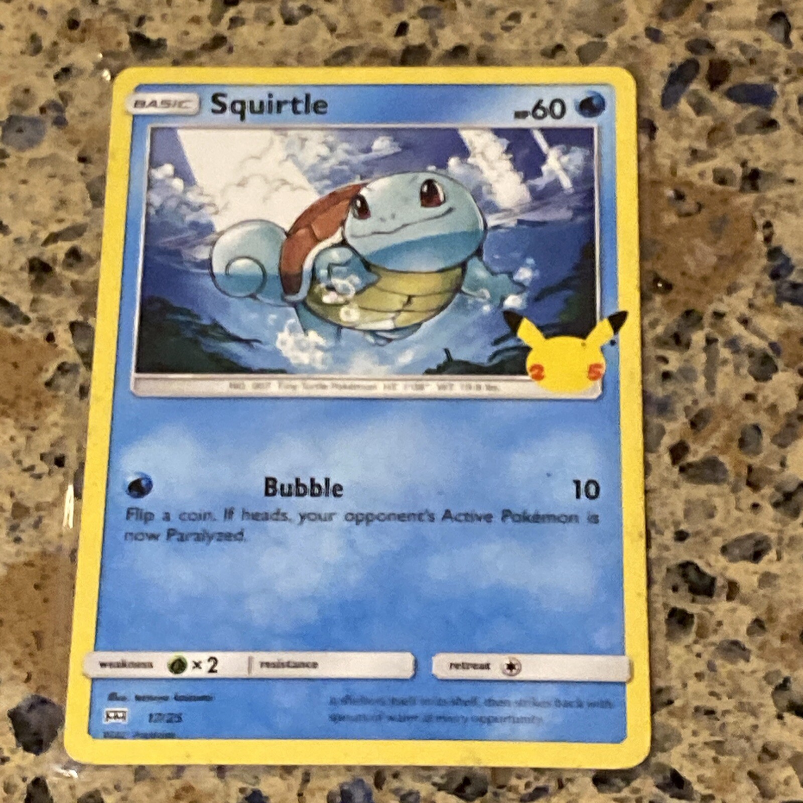 Pokemon 25th Anniversary McDonald’s Promo Card SQUIRTLE 17/25 Non-Holo TCG
