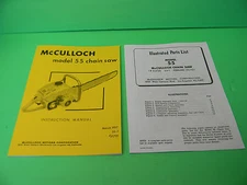MCCULLOCH MODEL 55 CHAINSAW INSTRUCTION MANUAL PLUS ILLUSTRATED PARTS LIST
