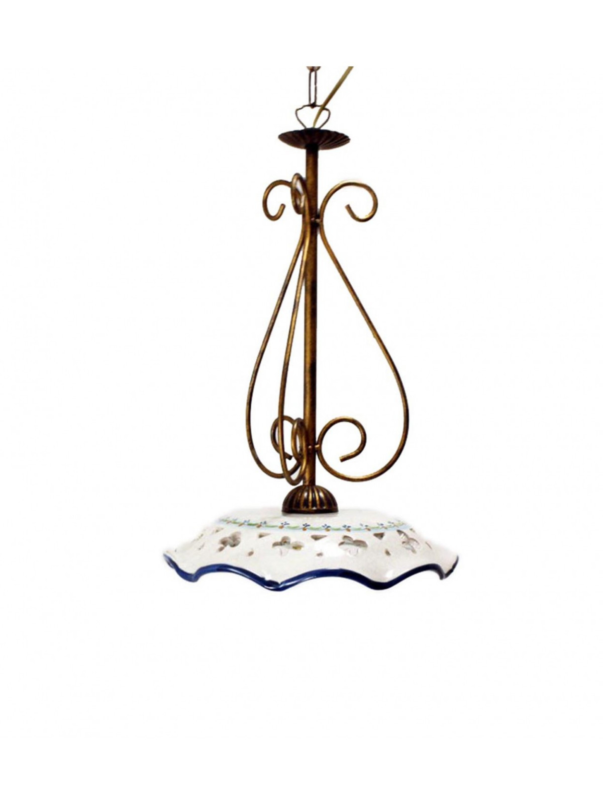 Elegant Ceramic Flower Chandelier with Single Light by Marta Collection