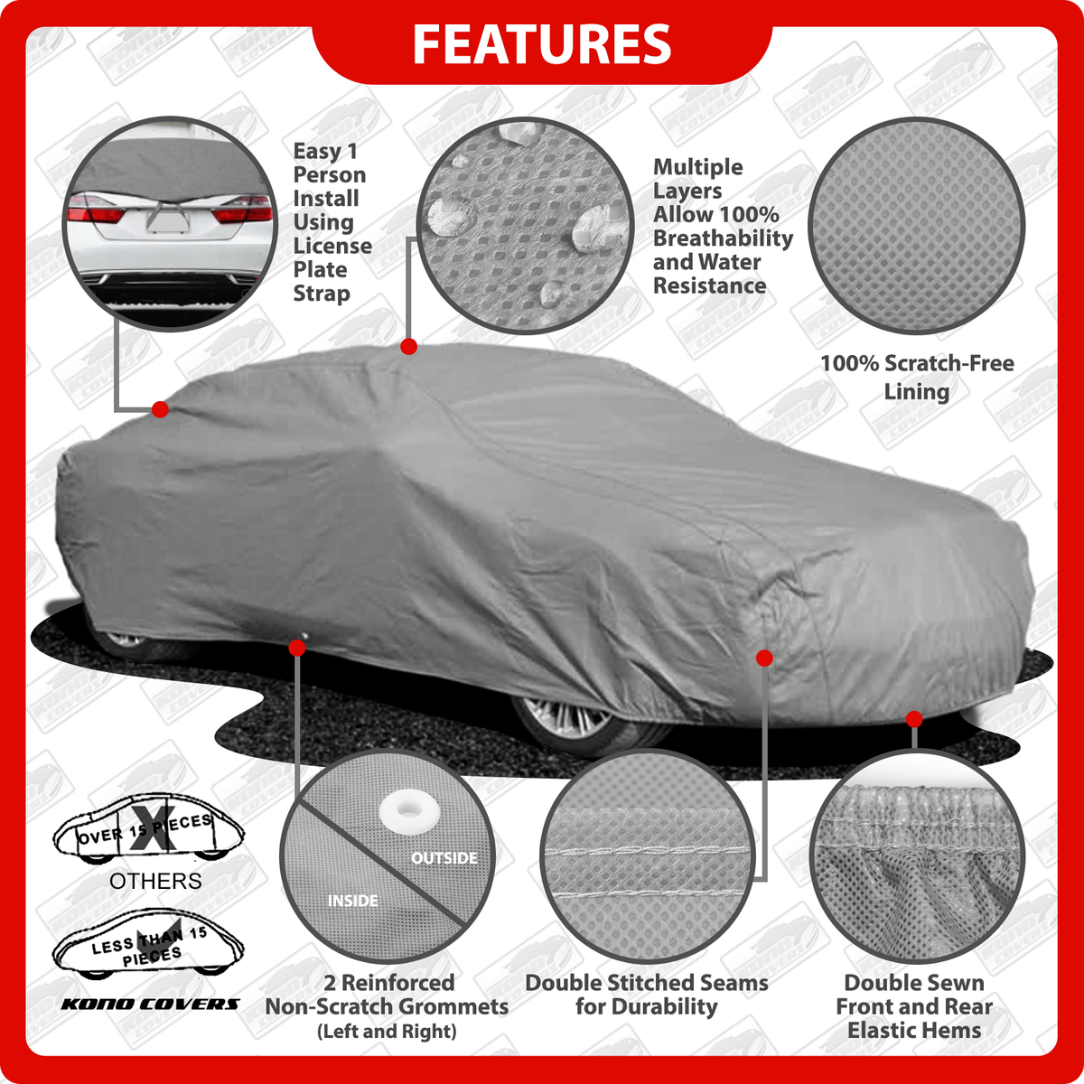 18 Layer Car Cover - Outdoor Waterproof Scratchproof Breathable | eBay
