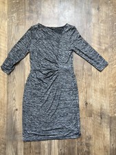 talbots womens dress size M long sleeve Black Gray Knee Length