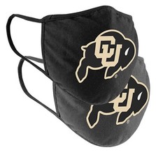 NCAA Colosseum Colorado Buffaloes 2-pack Face Mask Adult Unisex New