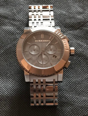 BURBERRY TRENCH HERREN CHRONOGRAPH EDELSTAHL ARMBAND & GEHÄUSE 42,5MM UHR BU2305