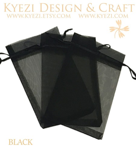 Bolsas de organza de 2""x3", 3""x4", 4""x6", 5""x7"" Elige tus propios colores transparentes con cordón - Imagen 3 de 8
