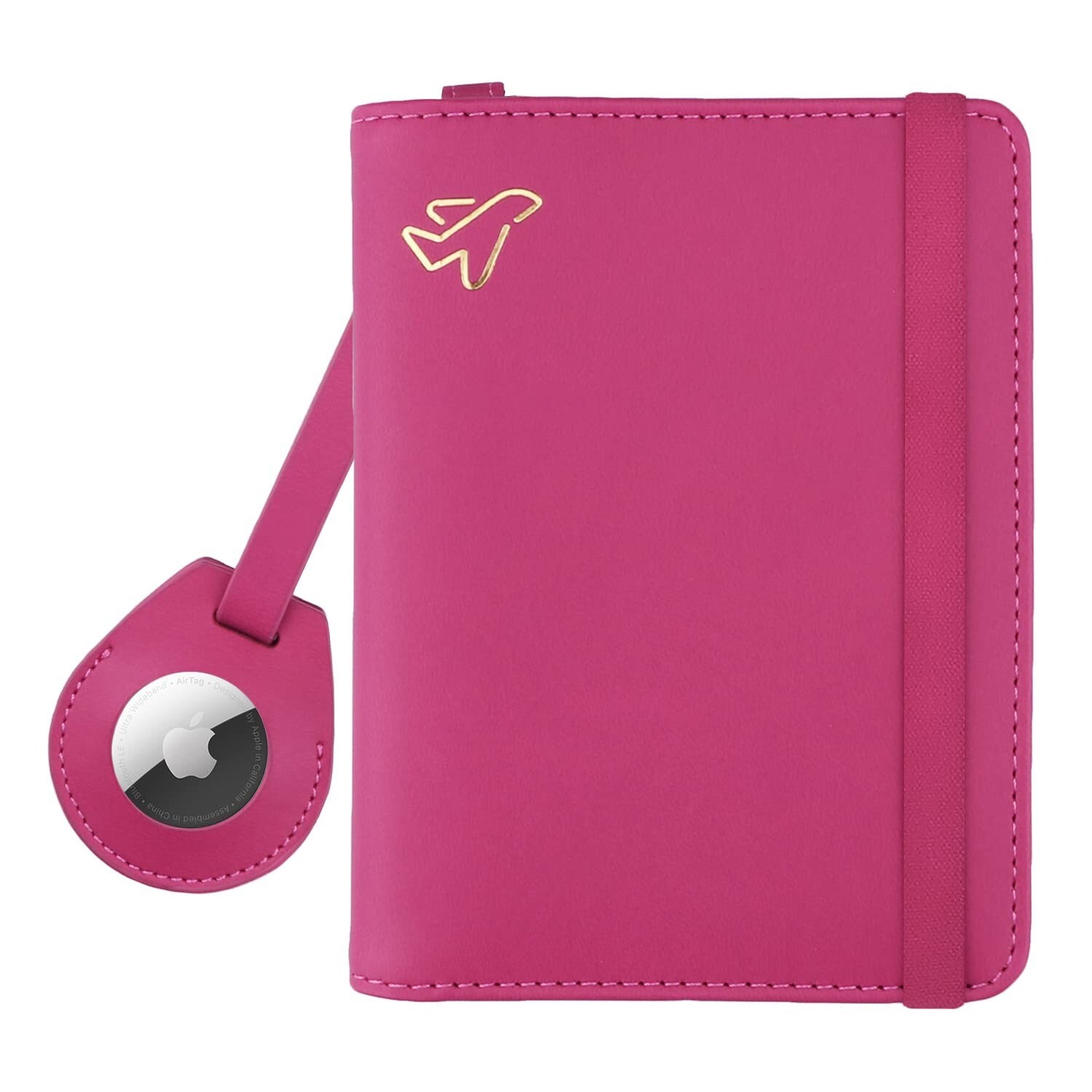 WALNEW RFID Blocking AirTag Passport & Vaccine Card Holder Combo-image