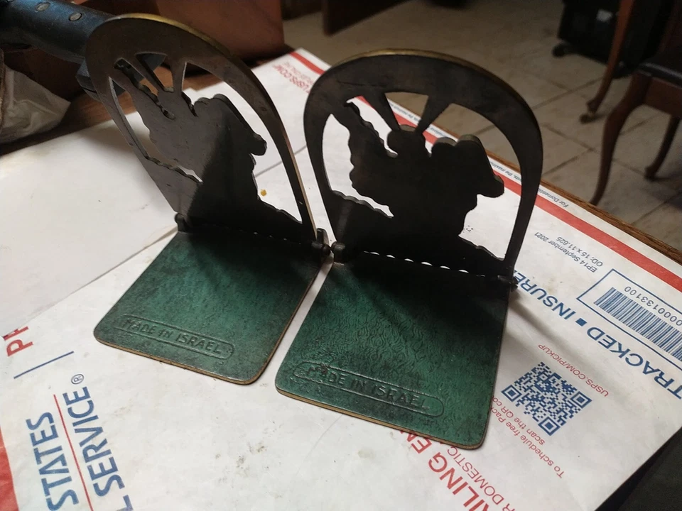 2x 10 Mandamientos 100% Bronce Sujetalibros Hebreo כי מצין תצא תורה ¡Hecho en Israel! Foto 4 de 4