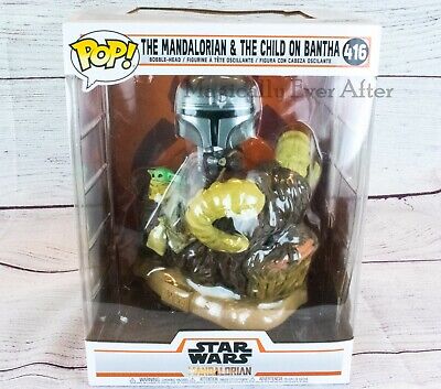 Funko POP! The Mandalorian and The Child on Bantha (416) large NEW in BOX | eBay