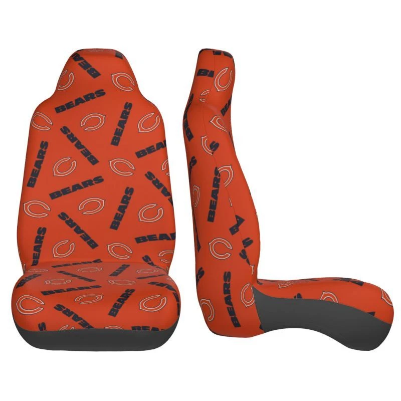 2pcs Chicago Bears Elastic Car Seat Covers Car Front Rear Printed Seat Cover