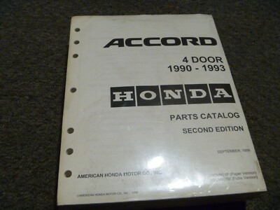 1990 1991 1992 1993 Honda Accord Sedan Parts Catalog Manual DX LX