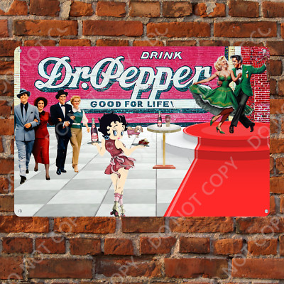 Vintage Style Dr Pepper Metal Sign Retro ''Good for Life''Elvis  Wall Decor Sign
