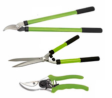 Lopper Hedge Garden Tree Cuter Shears Secateur Shrub Pruning Plier Tool Set 3Pcs