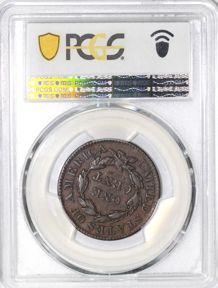 1832 1c Large Letters N-3 Coronet or Matron Head Large Cent PCGS VF 25 - Image 4 of 4