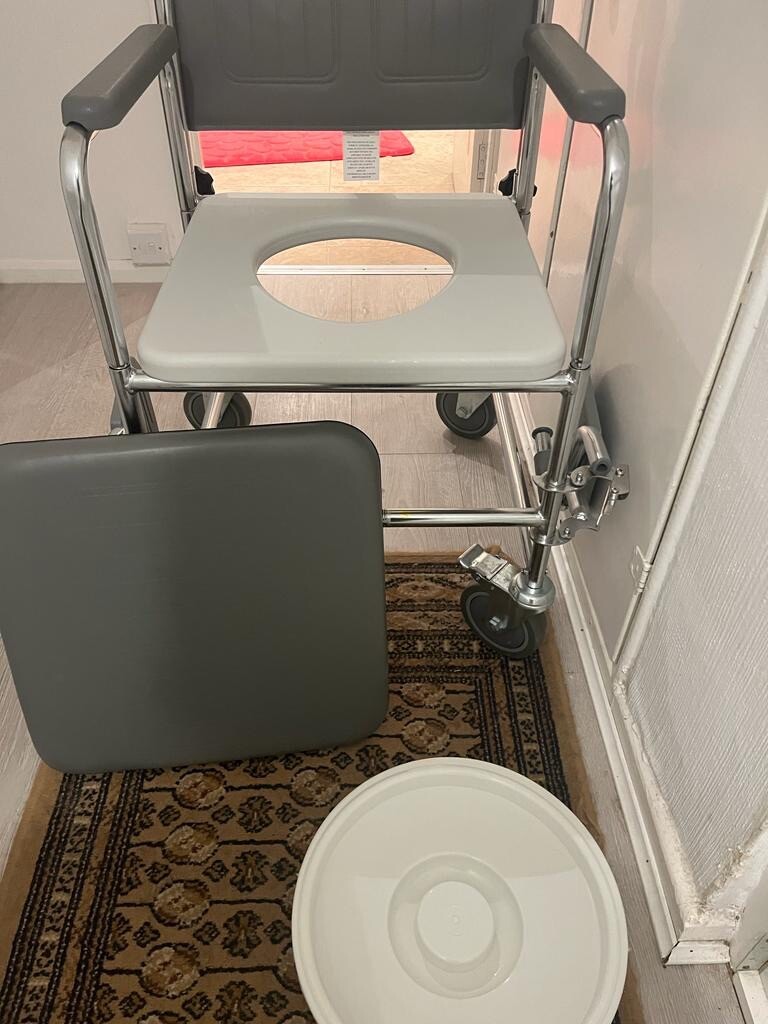 NRS Healthcare M66119 Wheeled Commode Shower Chair eBay