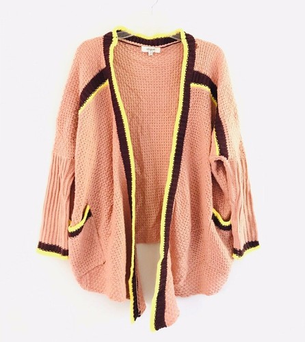 Umgee maglione oversize avvolgente drappeggiato boho uncinetto grosso swing cardigan giacca - Foto 3 di 12