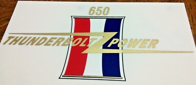 650 Thunderbolt Power gold red white blue side panel sticker pair 1967 BSA  A65T