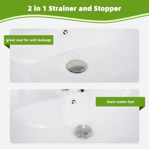 2 Pcs Bathroom Sink Stopper Hair Catcher Pop Up Sink Drain for 1.1''~2.3'' Basin - Picture 18 of 31