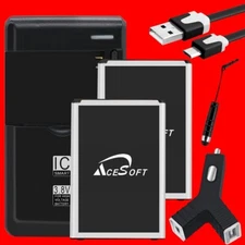 Long Lifespan 2x 3220mAh Battery Excellent Charger Cable f LG Zone 4 LM-X210VPP