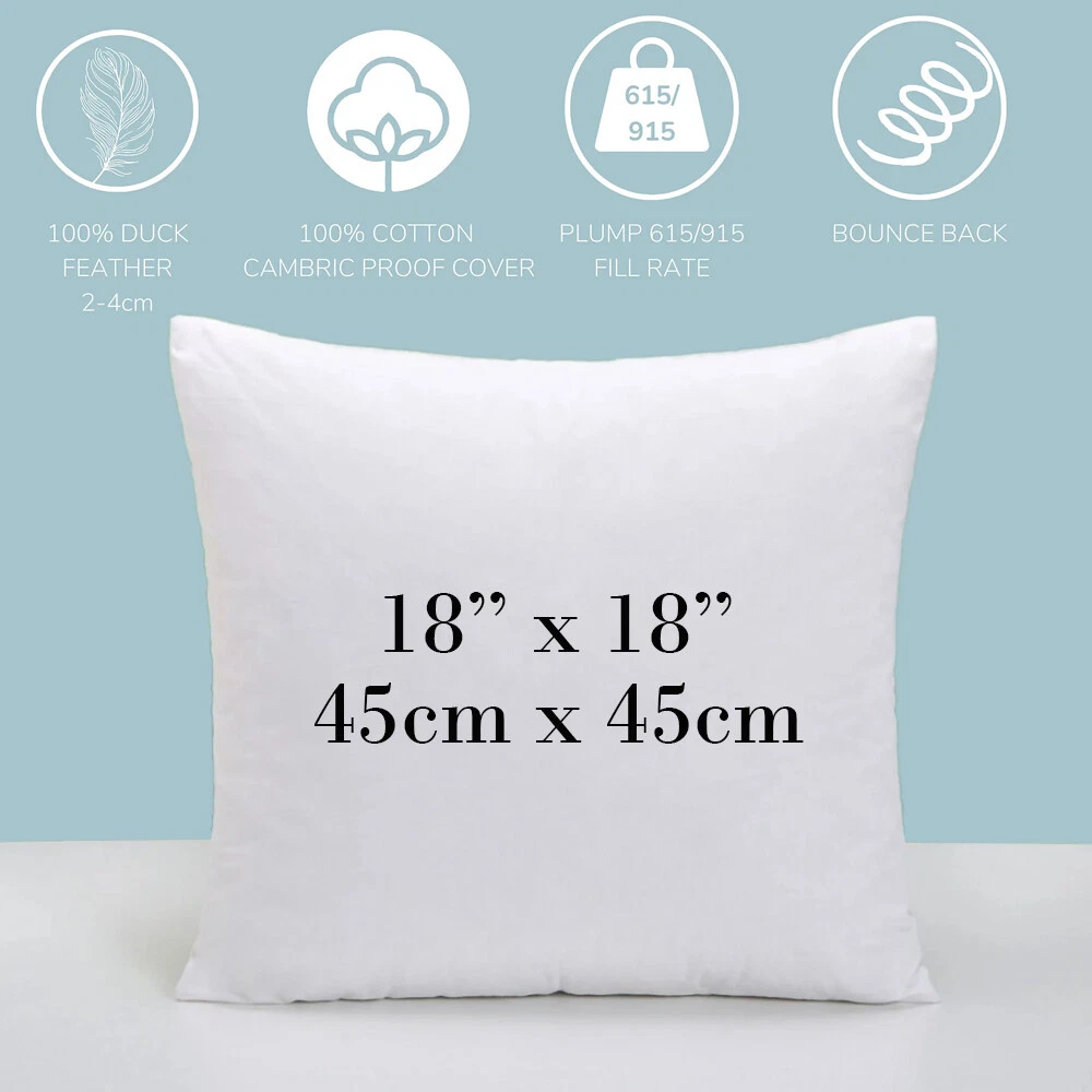 Duck Feather White Cushion Pads Inner Stuff Insert Square 100 Cotton Down Proof
