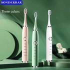 Electric Toothbrush Sonic Rechargeable 5 Modes Kids Adults Brush 3 Heads USB
