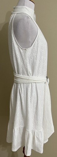 NWT Michael Kors size M white sleeveless eyelet A-line dress $140 - Picture 8 of 10