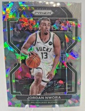 2021-22 Panini Prizm Silver Cracked Ice Prizm Jordan Nwora Card # 80