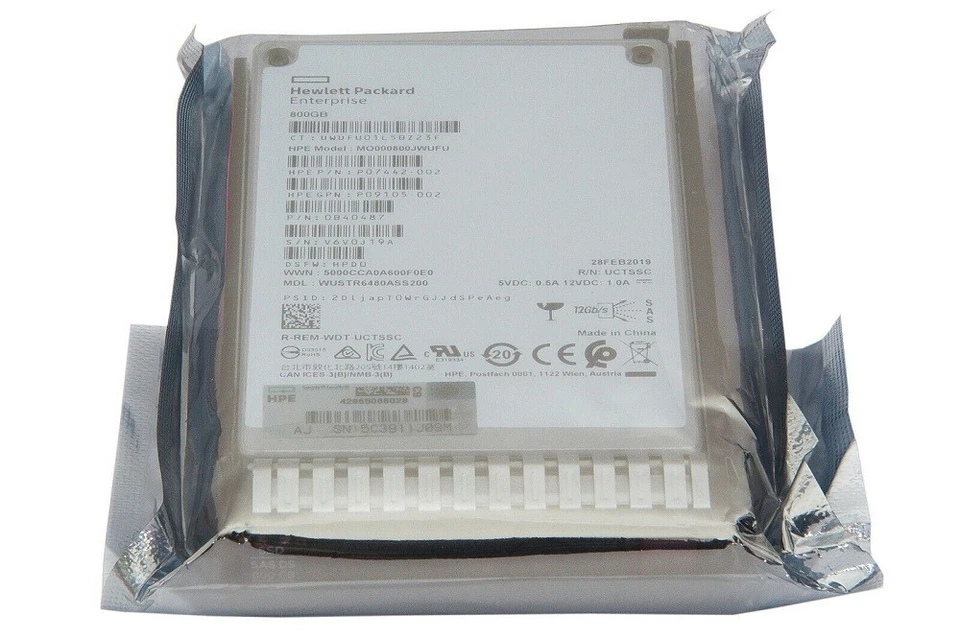 NEW HPE P09090-B21 P09923-001 2.5″ 800GB MU SSD SAS 12G GEN10 Solid State Drive - Image 2 of 2