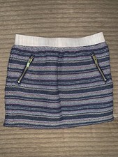 Genuine Kids from Oshkosh Girls Blue Gold Shimmery Striped Skirt 4T