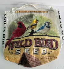 Reusable Tote Bag 17" X 16" Waterproof Tear-Resistant Wild Bird Seed Theme Farm