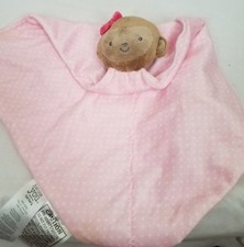 Just One You by Carter's pink brown monkey Security Blanket Lovey