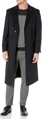 Adam Baker Men's Single Breasted Luxury Wool Full Length Topcoat - Colors
