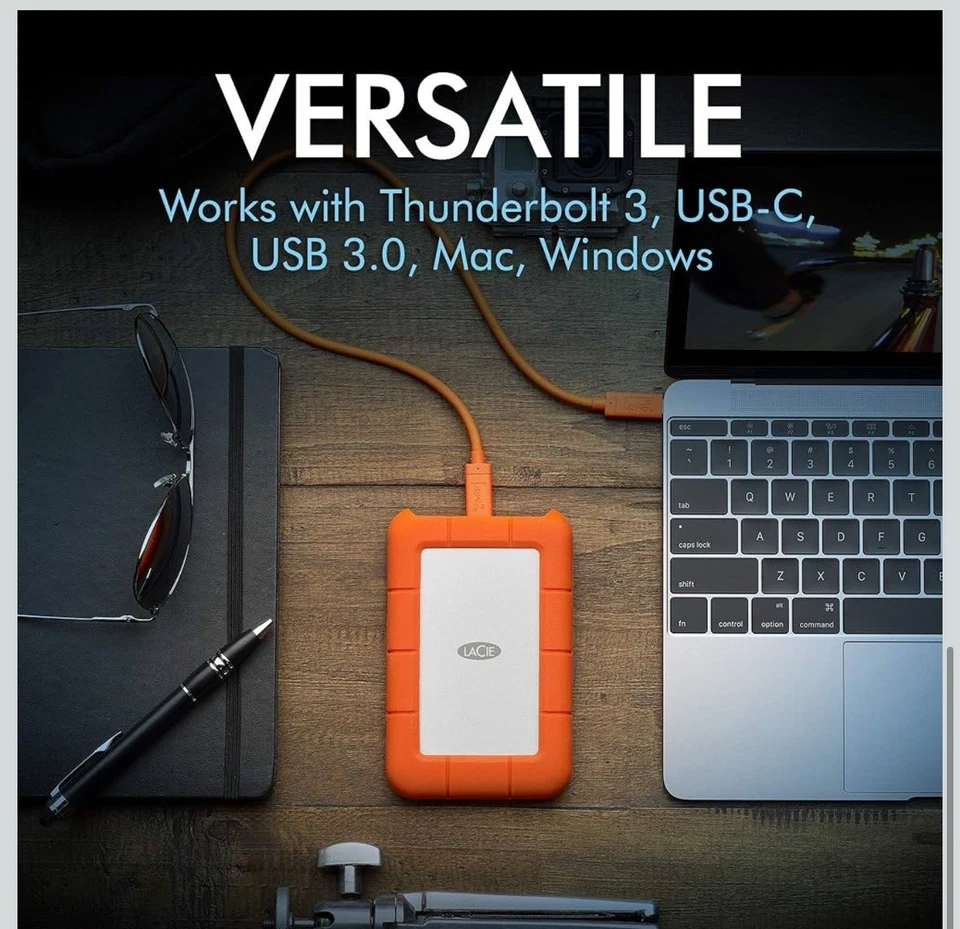 LaCie - Rugged Mini 2TB External USB-C, USB 3.2 Gen 1 Portable Hard Drive Orange - Image 4 of 4