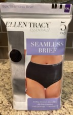 ELLEN TRACY Women  s Sz XXL Sz 9 43  -44  Hip 5 Pk SEAMLESS BRIEF Full Coverage NEW