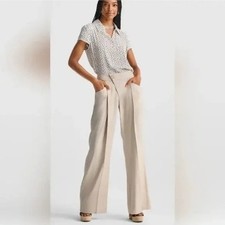 CABI Traipse Linen Blend Trouser Pant Wide Leg Biscotti Beige Sz 2 6266L NWOT