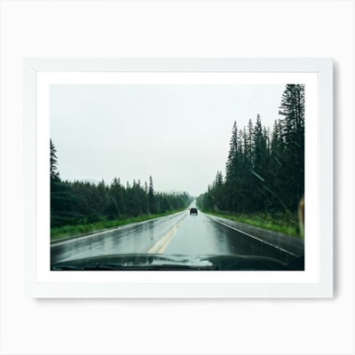 Rainy Day On The Road 2 Art Print Framed Wall Art Poster Canvas Print Picture