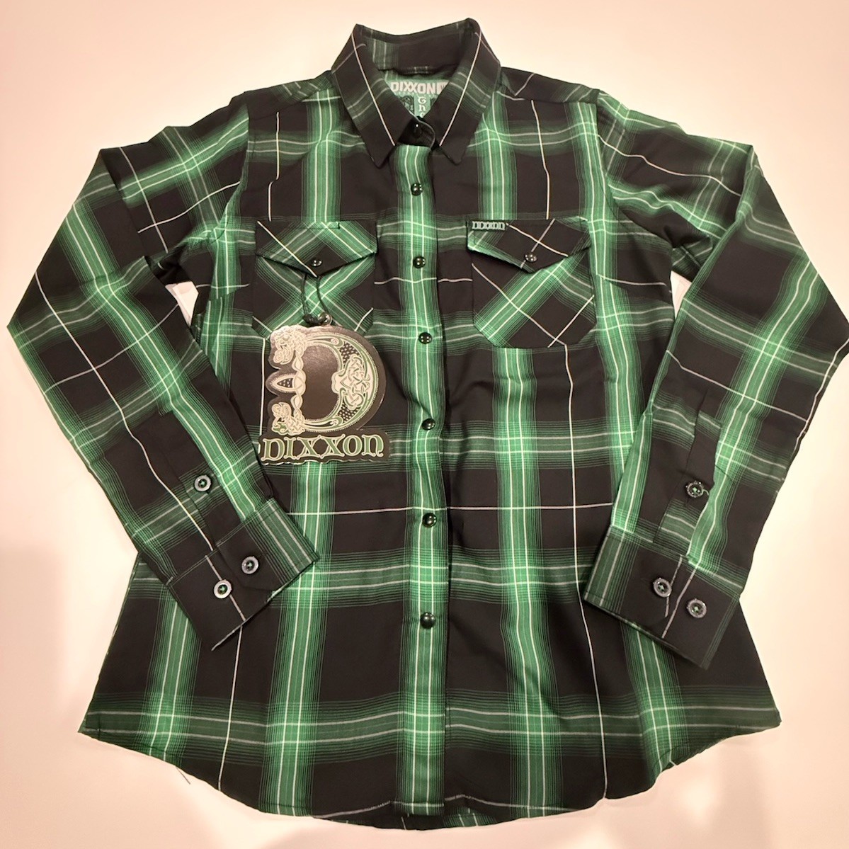 Dixxon Flannel Co Women’s Green Black Plaid Button Up Shirt Small Bamboo Blend N
