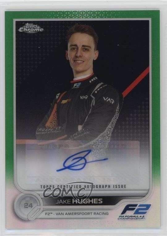 2022 Topps Chrome Formula 1 Green Refractor 12/99 Jake Hughes #CAC-JH Auto 0f5t