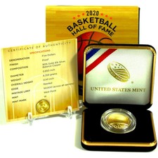2020 W Basketball Hall of Fame Commemorative Gold Proof OGP COA