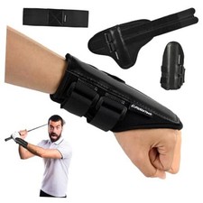 Golf Wrist Training Aid One Size Black-1pc Wrist Brace with Arm Band Strap
