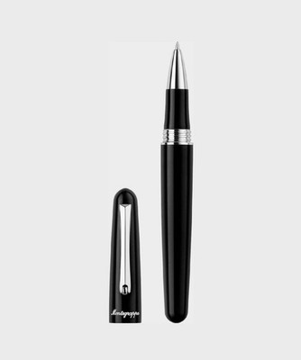Montegrappa Elmo 01 Black Roller Pen, Black and Silver ISEORRAC