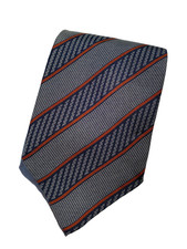 Vintage Giorgio Armani Cravatte Made in Italy Gray Neck Tie Silk Mens Striped