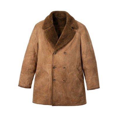 Montone Shearling Jacke Herren Vintage Made in Italy Leder Winter Klassisch M/L