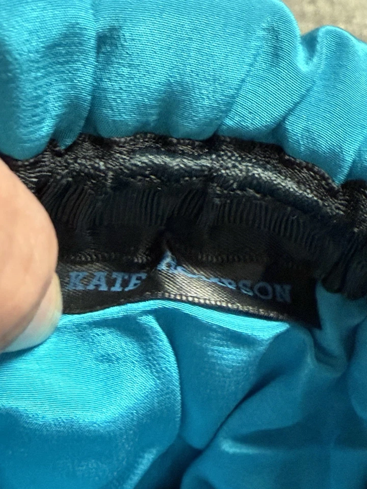 Bolso Bandolera Kate Anderson Verde Azulado Seda Estampado Paisley Boho Pequeño Cartera De Colección Foto 4 de 4